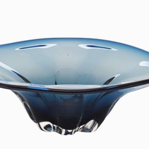 стеклянная ваза (сине-голубая)